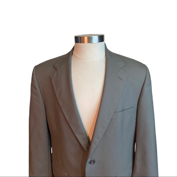 Vtg Brooks Brothers Dark Grey 2-Button 100% Wool Suit Jacket Sports Jacket 40R - Picture 2 of 10
